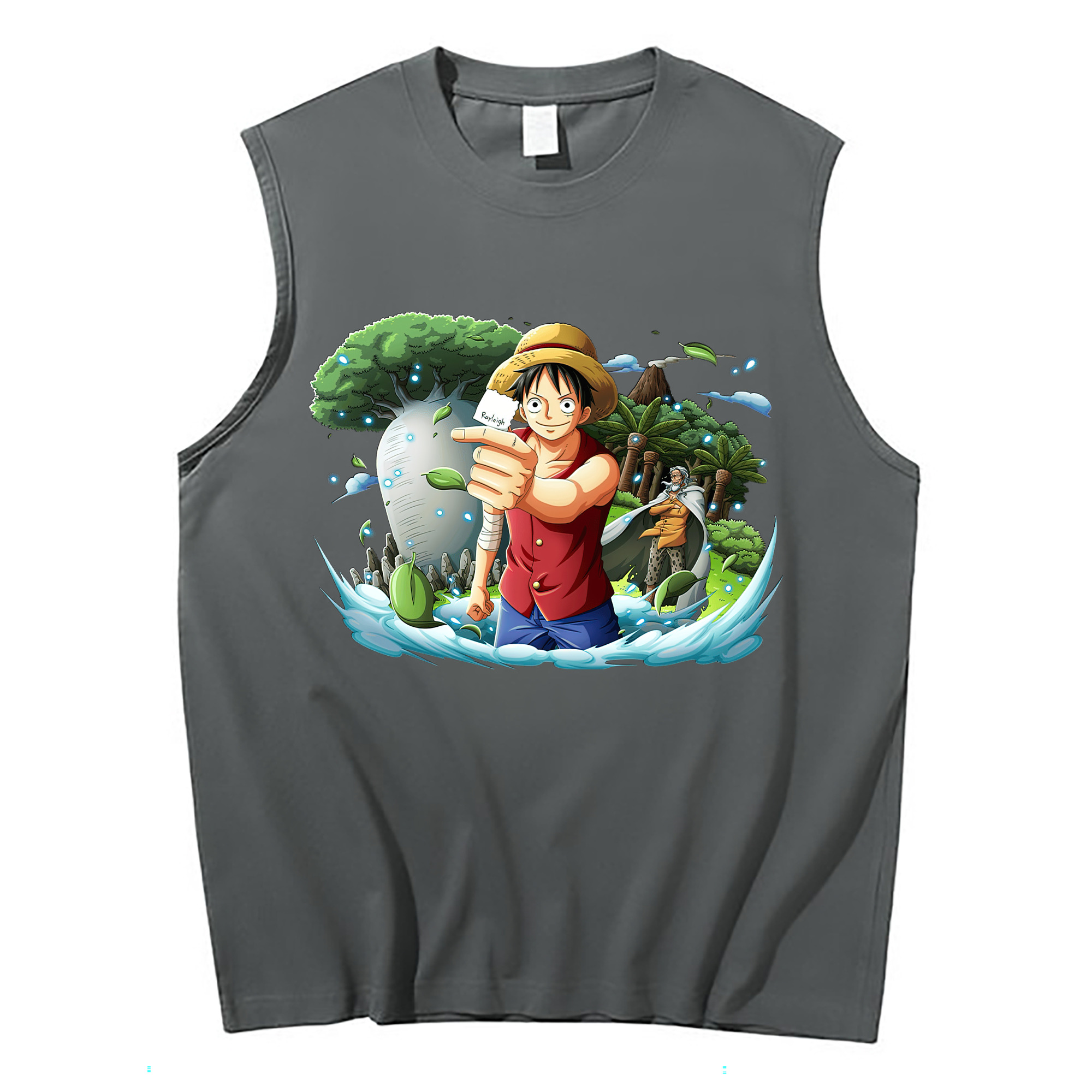 ワンピース モンキー・D・ルフィ ONE PIECE Monkey D. Luffy コットン100％タンクトップ（フロントプリント）